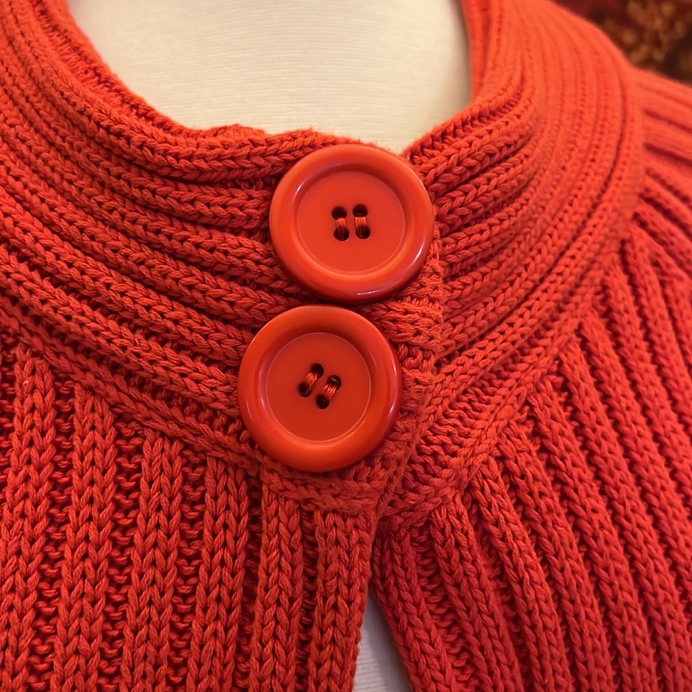 Reference Point Woven Orange Two Button/Snap Swea… - image 4